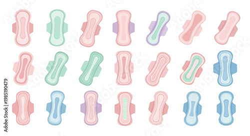 Colorful Feminine Hygiene Pads Collection - Menstrual Care Products