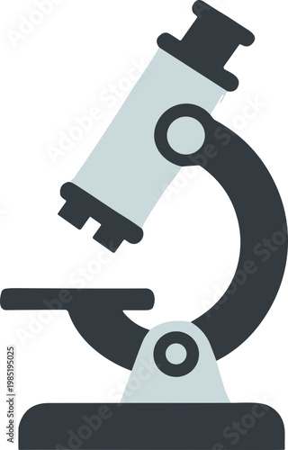 Modern Microscope Icon - Laboratory Equipment for Science and Research