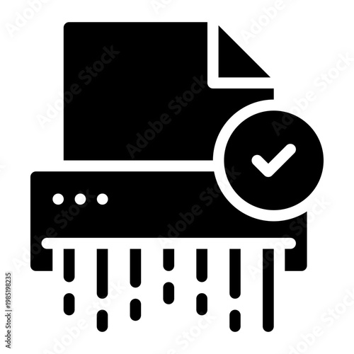 paper shredder glyph icon
