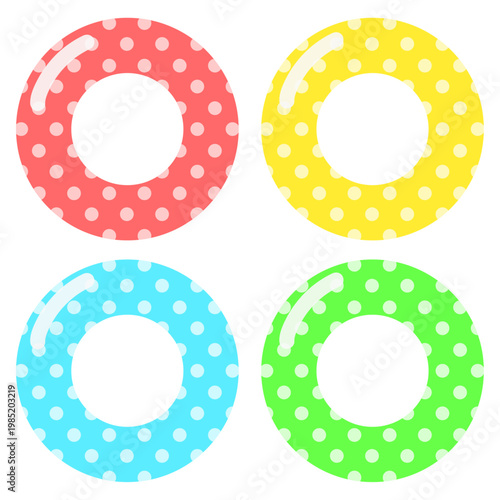 ドットな浮き輪4カラー