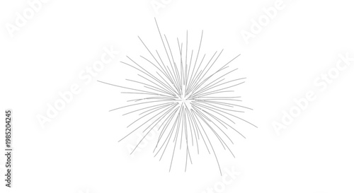 Abstract Starburst Sparkle Burst Line Art Graphic Isolated on White Background