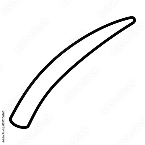 Minimalist hand drawn elephant tusk line icon