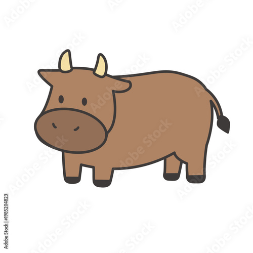 牛のイラスト　シンプル　かわいい
