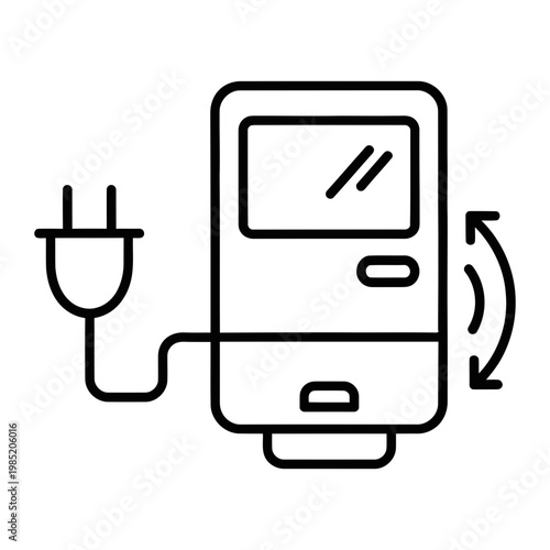 Smart meter electric power consumption outline icon