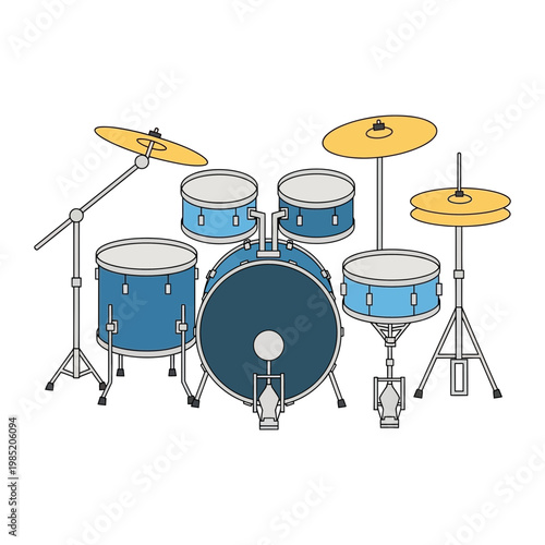 Blue drum kit percussion musical instrument graphic