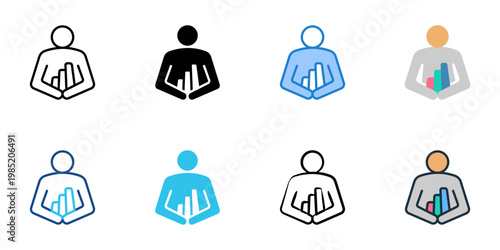 Founder icons set multiple style collection. Editable stroke 
