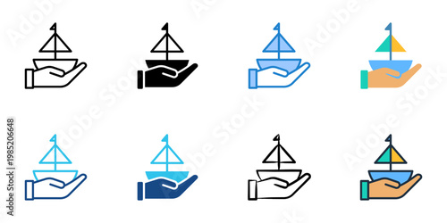 Minimum Viable Product icons set multiple style collection. Editable stroke 
