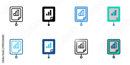 Pitch deck icons set multiple style collection. Editable stroke 
