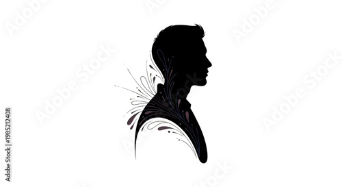 Man Silhouette Profile Illustration.