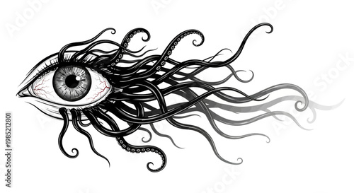 Surreal Eye with Tentacles