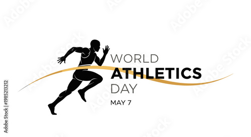 Silhouette of Runner on World Athletics Day.