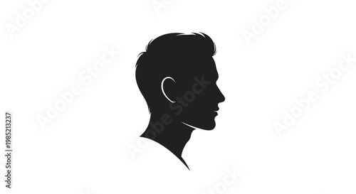 Silhouette Profile of a Young Man.