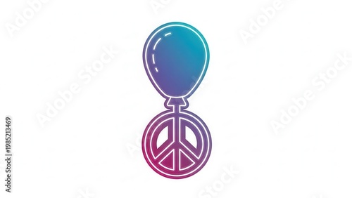 Free Download A vibrant gradient illustration featuring a balloon connected to a universally recognized symbol - GFXLoad