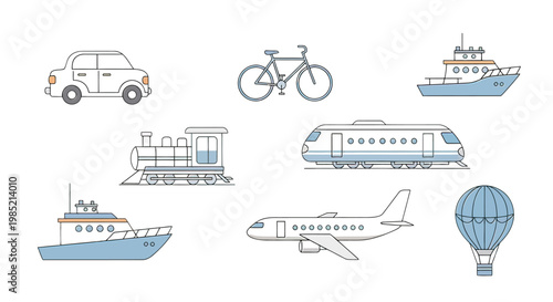Various Modes of Transportation Illustrated 1.