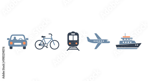 Various Modes of Transportation Vehicles.