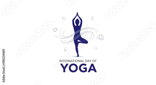 Yoga Pose Silhouette Logo Design Element.
