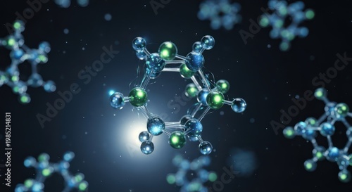 Molecular structure with atoms bonding.