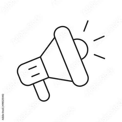 Announcement Microphone Icon.Broadcast Announcement Mic Icon.Voice Announcement Microphone Icon line..eps