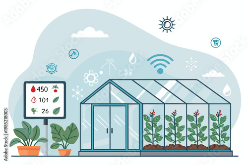 Smart Greenhouse With Digital Sensors Regulating t