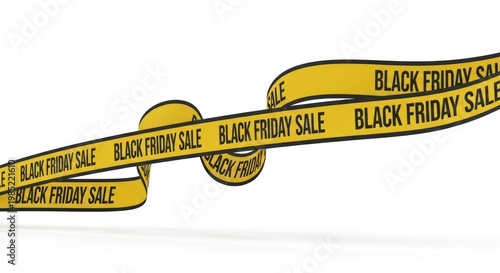 Black Friday sale shopping ribbon.