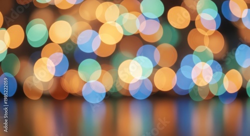 Colorful bokeh lights background texture.