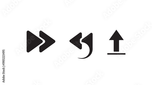 Navigation Arrows Icons Set on White Background