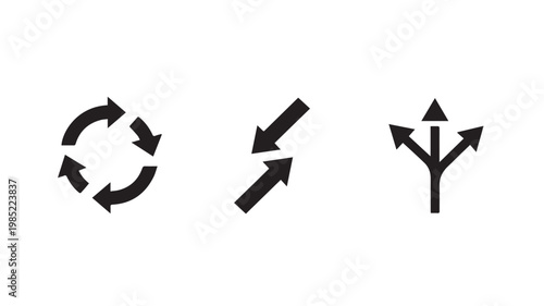 Arrows direction symbols for navigation and guidance