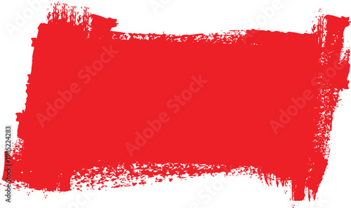 Vibrant red brush stroke on a clean for design