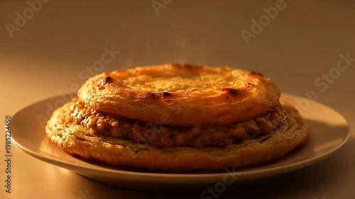 Fresh Steaming Puran Poli Indian Sweet Flatbread on a Plate