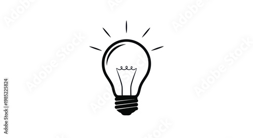 Bright Idea Lightbulb Icon - Innovation Concept