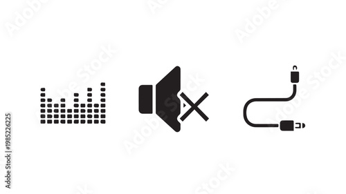 Muted Speaker with Disconnected Cable and Sound Wave Icon