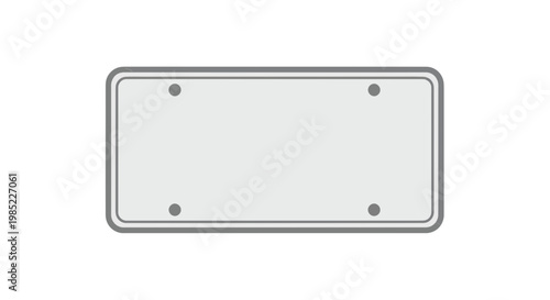 Blank white license plate on white background, copy space for text, car identification