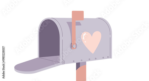 Pastel Heart Mailbox, Love Letter Delivery, Romantic Communication