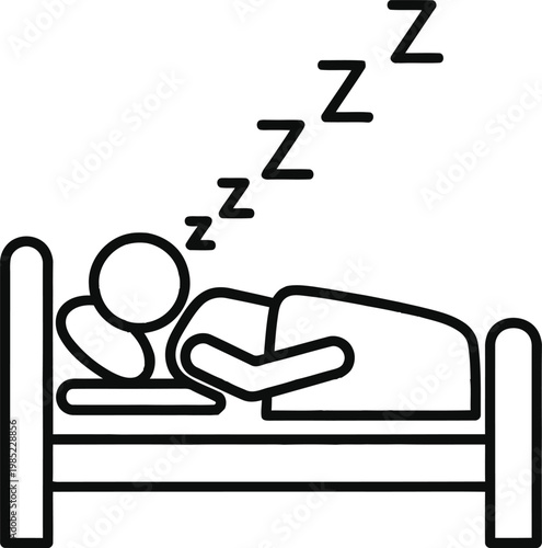 person sleeping in bed with zzz