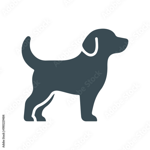 Labrador dog silhouette icon with minimalist pet logo design