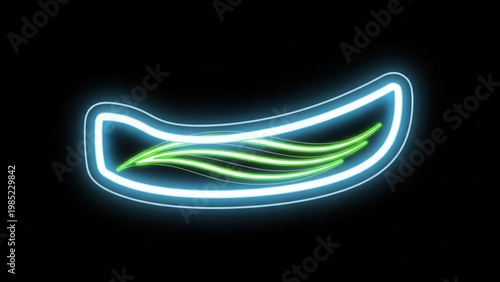 Dynamic neon light wave animation on black background creating an energetic visual effect