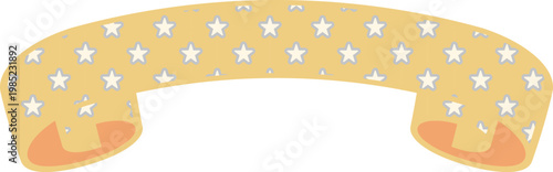 Ribbon Frame -5- Star - yellow, isolated on white background