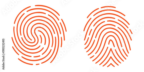 fingerprint vector icon Signature concept for password encryption . Set fingerprint scanning icon sign stock Fingerprint scanning icon .