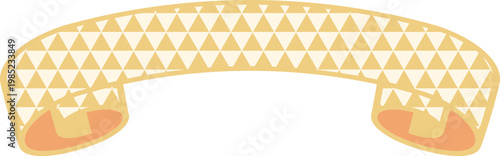 Ribbon Frame -5- Triangle - yellow, isolated on white background