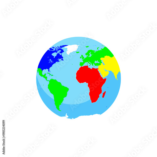 Colorful illustration of the world globe.