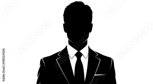 Silhouette of a Businessman in a Suit and Tie - Professional Headshot