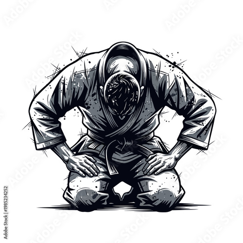 Martial Artist Bowing Respectfully