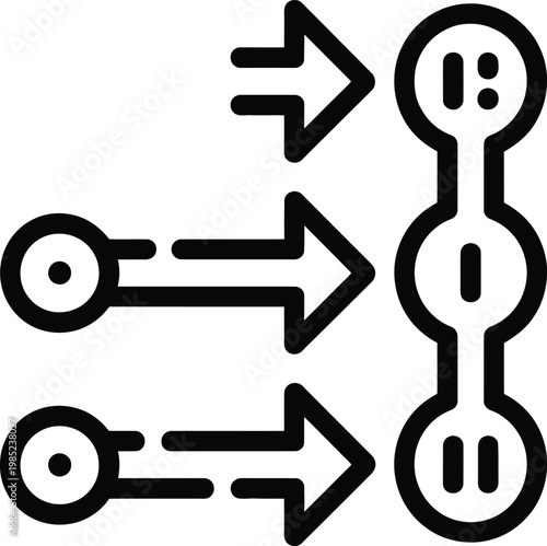 Network connection diagram illustrating data flow and interconnectivity with circular nodes