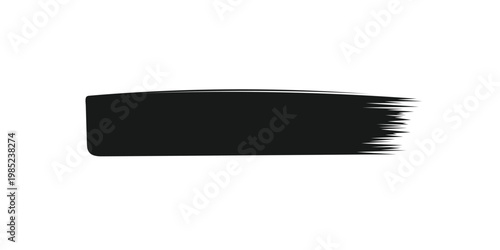 Black ink brush stroke zigzag vector design element for grunge texture background and artistic illustration use