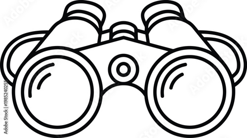 black and white illustration of binoculars