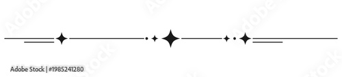 Horizontal frame border boho sparkle star divider separator design vector
