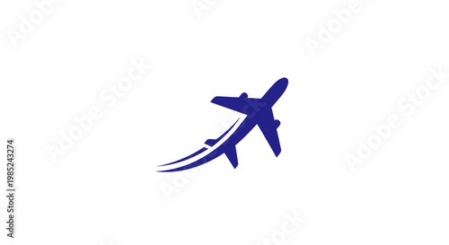 Airplane icon with swoosh trail, symbolizes travel, aviation, and freedom.