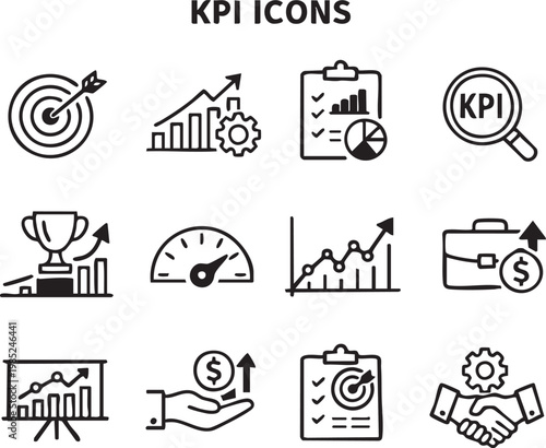 Business finance icon set vector illustration with web communication and money symbols