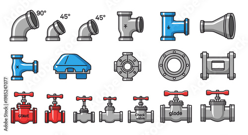 Plumbing Fittings and Valves Collection.