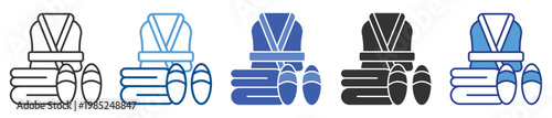Spa Essentials icon set multiple style collection